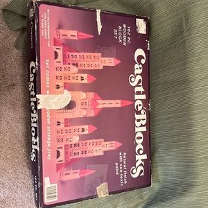 CHADWICK Wooden Castle Blocks and Wood Storage Tray 102 Pieces pre-1986 kids